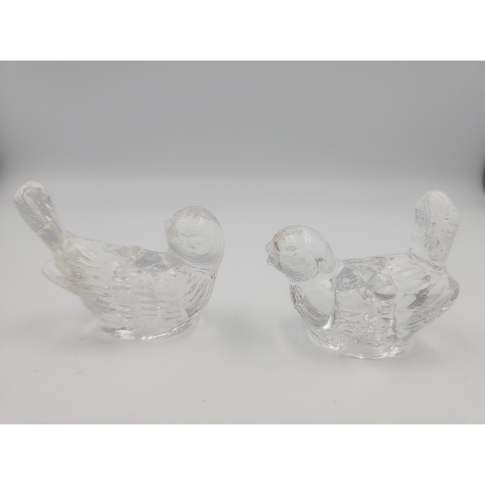 Vintage Miniature Glass Bird Candle Holders Pair